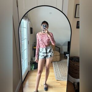 Bershka Black and White Denim Cutoff Shorts